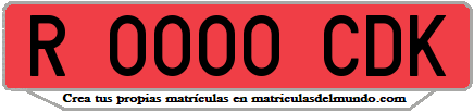 Ejemplo matrícula de remolque de España serie CDK