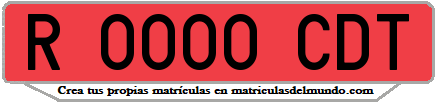 Ejemplo matrícula de remolque de España serie CDT