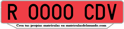 Ejemplo matrícula de remolque de España serie CDV