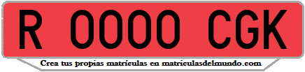 Ejemplo matrícula de remolque de España serie CGK