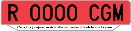 Ejemplo matrícula de remolque de España serie CGM