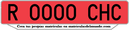 Ejemplo matrícula de remolque de España serie CHC