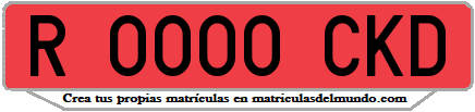 Ejemplo matrícula de remolque de España serie CKD