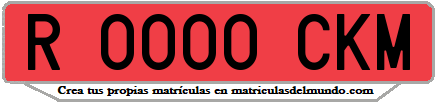 Ejemplo matrícula de remolque de España serie CKM