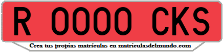 Ejemplo matrícula de remolque de España serie CKS