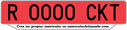 Ejemplo matrícula de remolque de España serie CKT