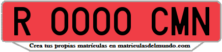 Ejemplo matrícula de remolque de España serie CMN