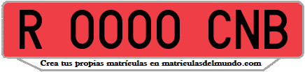 Ejemplo matrícula de remolque de España serie CNB