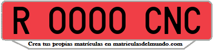 Ejemplo matrícula de remolque de España serie CNC