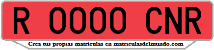 Ejemplo matrícula de remolque de España serie CNR