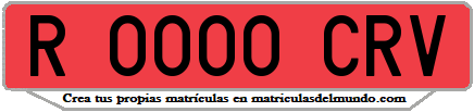 Ejemplo matrícula de remolque de España serie CRV