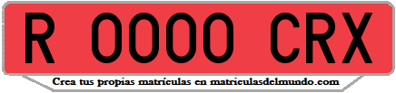 Ejemplo matrícula de remolque de España serie CRX