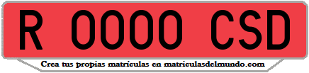 Ejemplo matrícula de remolque de España serie CSD