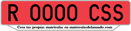 Ejemplo matrícula de remolque de España serie CSS