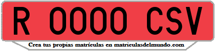 Ejemplo matrícula de remolque de España serie CSV