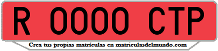 Ejemplo matrícula de remolque de España serie CTP