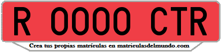 Ejemplo matrícula de remolque de España serie CTR