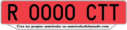 Ejemplo matrícula de remolque de España serie CTT