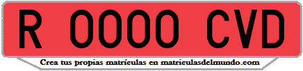 Ejemplo matrícula de remolque de España serie CVD
