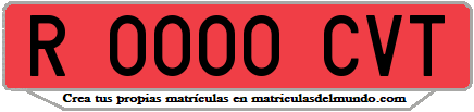 Ejemplo matrícula de remolque de España serie CVT