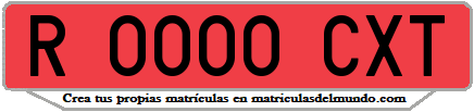 Ejemplo matrícula de remolque de España serie CXT