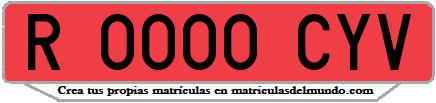 Ejemplo matrícula de remolque de España serie CYV
