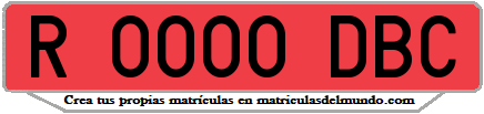 Ejemplo matrícula de remolque de España serie DBC