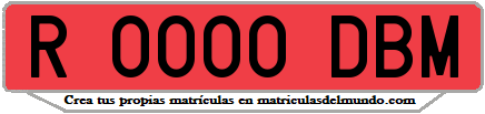 Ejemplo matrícula de remolque de España serie DBM