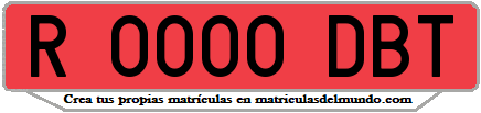 Ejemplo matrícula de remolque de España serie DBT