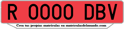 Ejemplo matrícula de remolque de España serie DBV