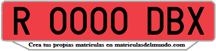 Ejemplo matrícula de remolque de España serie DBX