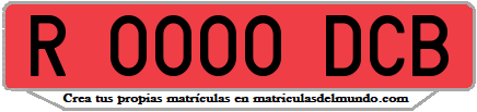 Ejemplo matrícula de remolque de España serie DCB