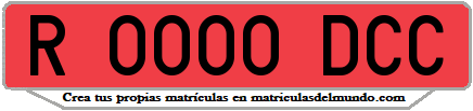 Ejemplo matrícula de remolque de España serie DCC