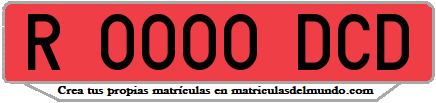 Ejemplo matrícula de remolque de España serie DCD