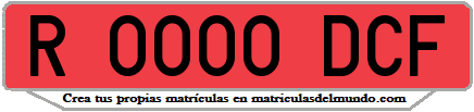 Ejemplo matrícula de remolque de España serie DCF