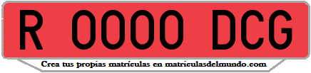 Ejemplo matrícula de remolque de España serie DCG