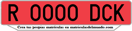 Ejemplo matrícula de remolque de España serie DCK