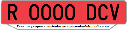 Ejemplo matrícula de remolque de España serie DCV
