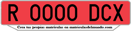 Ejemplo matrícula de remolque de España serie DCX
