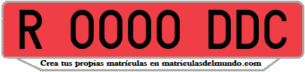 Ejemplo matrícula de remolque de España serie DDC