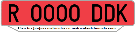 Ejemplo matrícula de remolque de España serie DDK