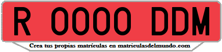 Ejemplo matrícula de remolque de España serie DDM