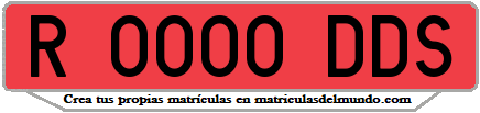 Ejemplo matrícula de remolque de España serie DDS