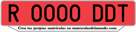 Ejemplo matrícula de remolque de España serie DDT