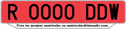 Ejemplo matrícula de remolque de España serie DDW