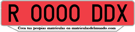 Ejemplo matrícula de remolque de España serie DDX
