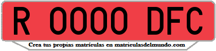 Ejemplo matrícula de remolque de España serie DFC