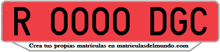 Ejemplo matrícula de remolque de España serie DGC