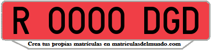 Ejemplo matrícula de remolque de España serie DGD