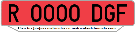 Ejemplo matrícula de remolque de España serie DGF